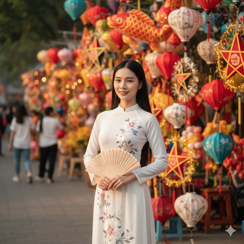 Chị em đu trend để đón lễ Trung Thu bằng bức ảnh tà áo dài trắng xinh đẹp -<br />Ảnh: Page Thầy Tùng Kỹ Năng