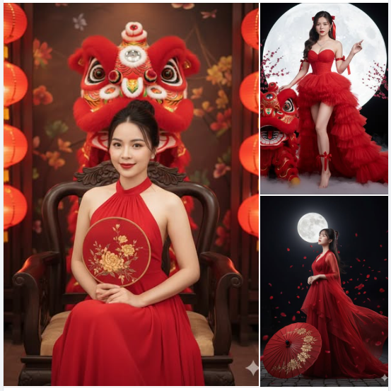 Những bức ảnh tuyệt đối điện ảnh của cô gái trong chiếc váy đỏ dịp Trung Thu<br />- Ảnh: Trần Trang